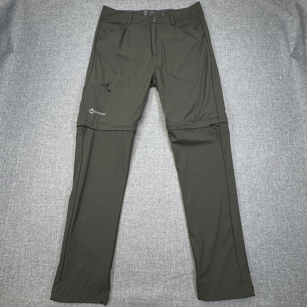 Gnomo Nemdyc Convertible Hiking Pants Men Medium Green Nylon Stretch Zip Off Leg